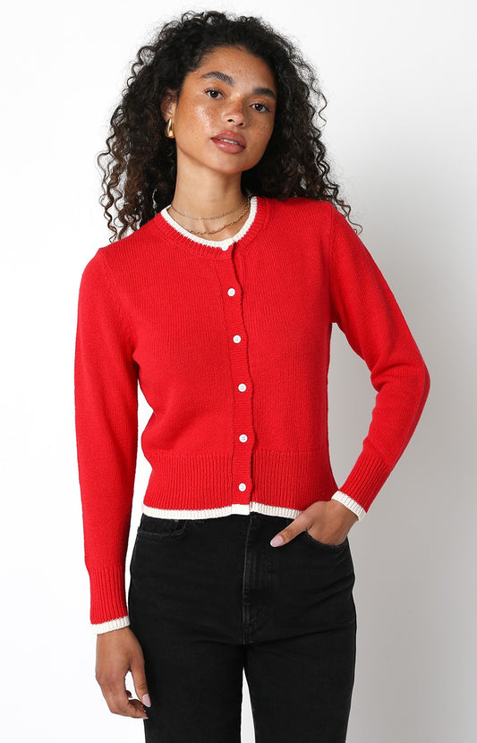 tess red cardigan