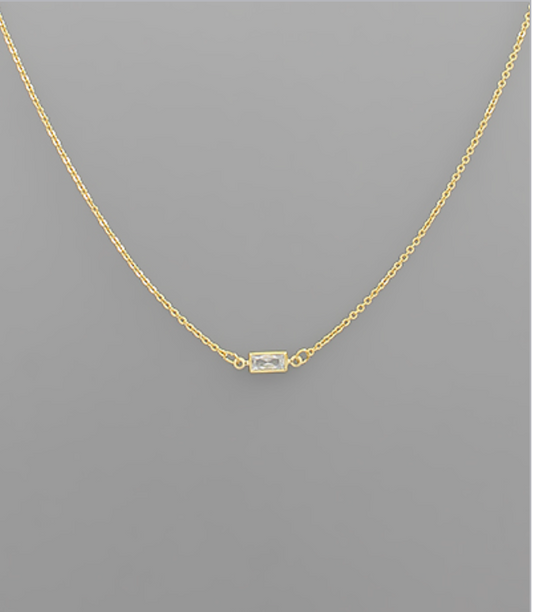 rectangle diamond necklace