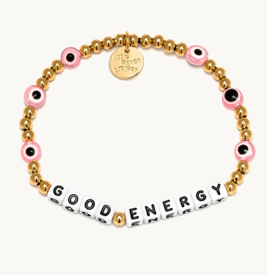 gold good energy beaded bracelet