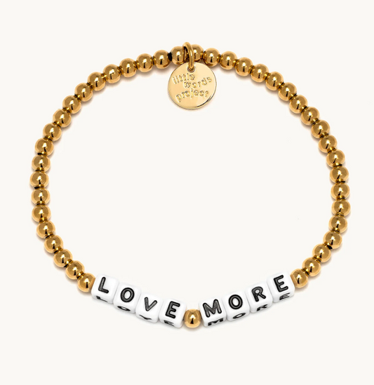 gold love more beaded bracelet