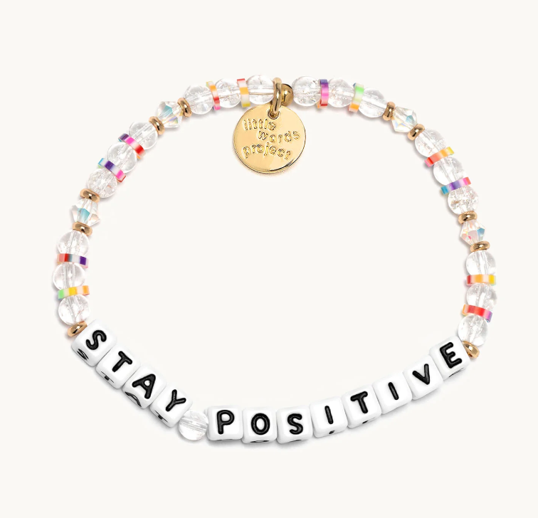 stay positive beaded bracelet