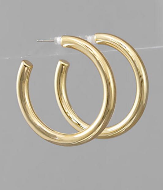 35mm chunky gold hoops