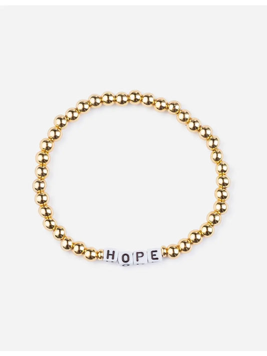 hope gold beaded bracelet