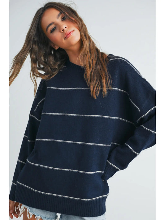 nicole navy sweater